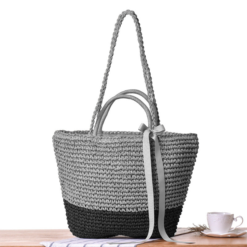 Round Straw Bags Women Summer Rattan Bag Handmade Woven Beach Cross Body Bag