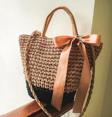 Round Straw Bags Women Summer Rattan Bag Handmade Woven Beach Cross Body Bag