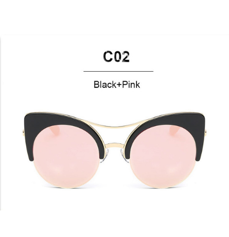 Tide brand men and women sunglasses European and American cat eye reflective sunglasses Street shot glasses