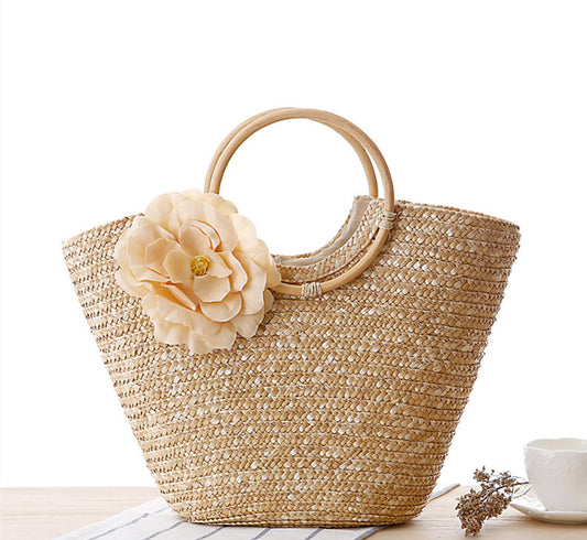 Straw bag beach bag handbag