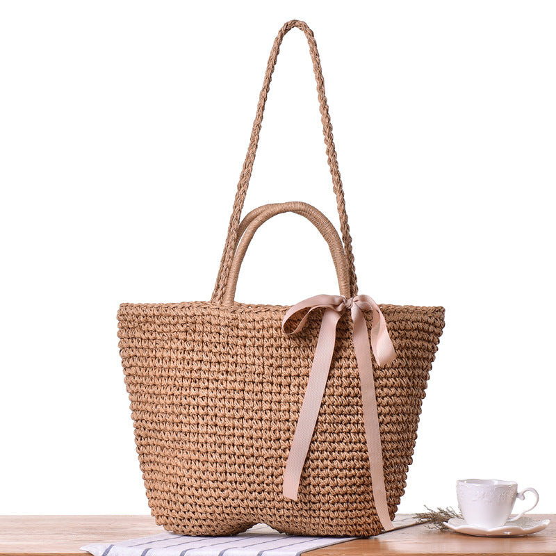 Round Straw Bags Women Summer Rattan Bag Handmade Woven Beach Cross Body Bag