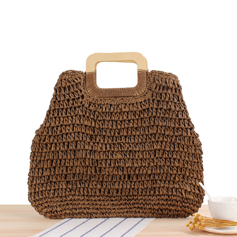 Round Straw Bags Women Summer Rattan Bag Handmade Woven Beach Cross Body Bag