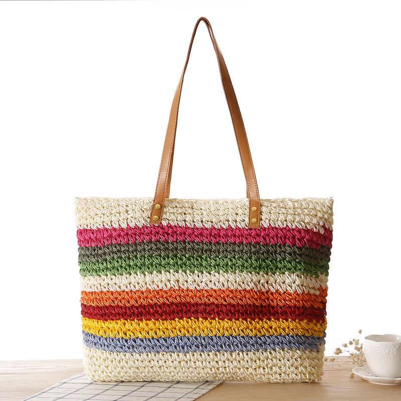 Round Straw Bags Women Summer Rattan Bag Handmade Woven Beach Cross Body Bag