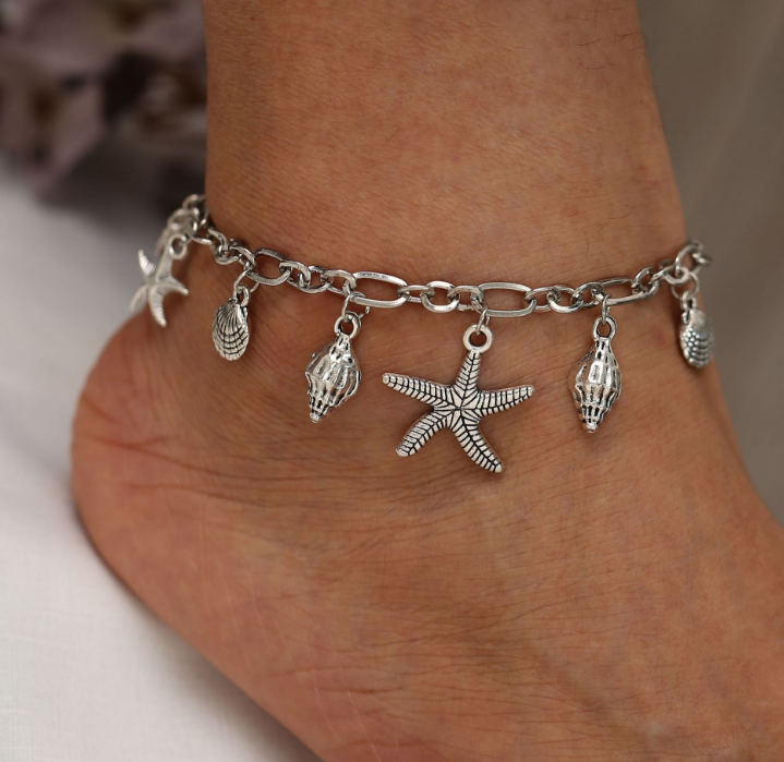 Boho Wave Turtle Pendant Anklet Bracelets For Women Shell Anklet Bracelets On The Leg Bohemian Foot Ocean Jewelry
