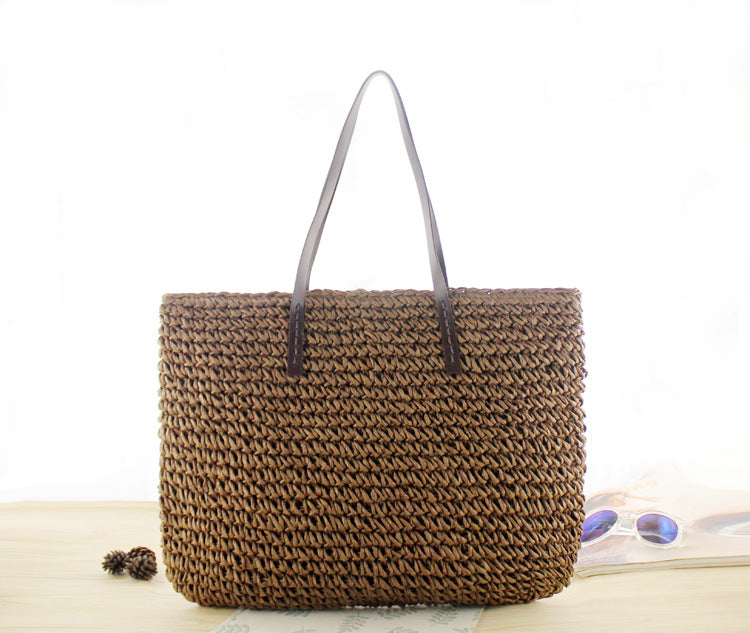 Round Straw Bags Women Summer Rattan Bag Handmade Woven Beach Cross Body Bag