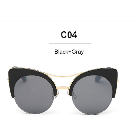 Tide brand men and women sunglasses European and American cat eye reflective sunglasses Street shot glasses