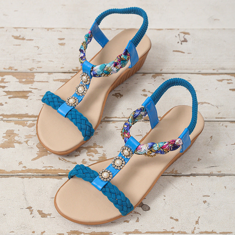 Bohemian Braided Sandals Summer Beach Shoes Women