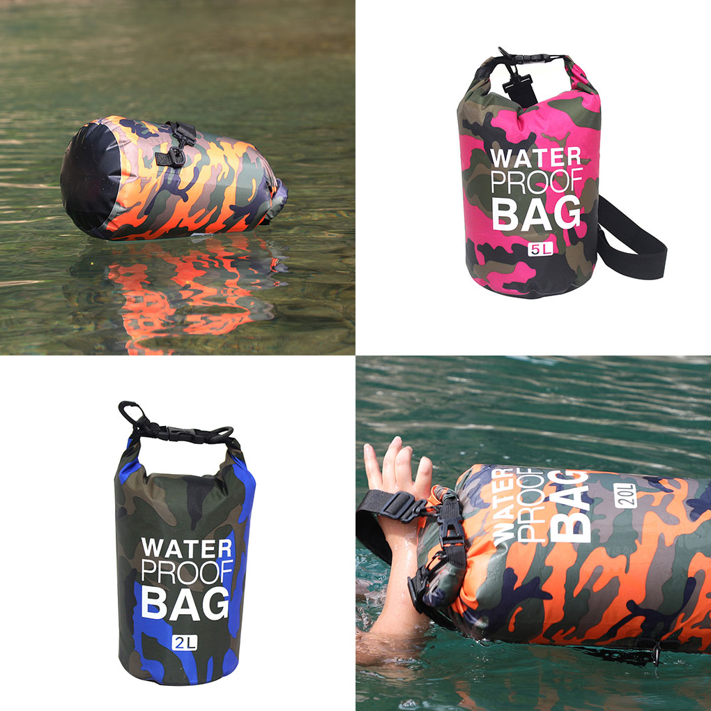 Outdoor Waterproof Bag Camouflage Polyester Double Shoulder Waterproof Bag Portable Beach Backpack