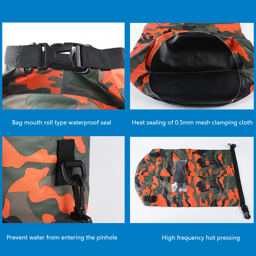 Outdoor Waterproof Bag Camouflage Polyester Double Shoulder Waterproof Bag Portable Beach Backpack