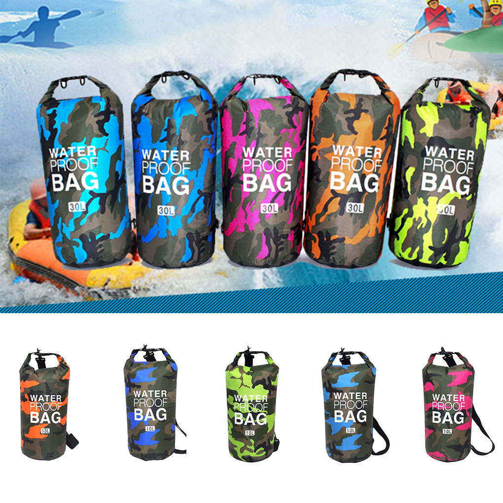 Outdoor Waterproof Bag Camouflage Polyester Double Shoulder Waterproof Bag Portable Beach Backpack